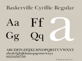 Baskerville Cyrillic Upright 001.001图片样张