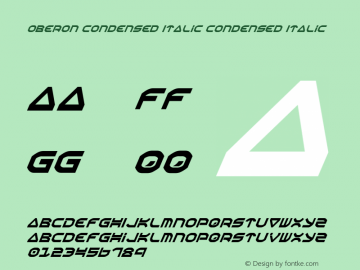 Oberon Condensed Italic Condensed Italic 1.2 Font Sample