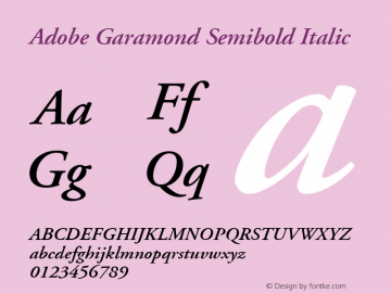 Adobe Garamond Semibold Italic 001.003图片样张