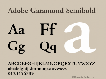 Adobe Garamond Semibold 001.003图片样张