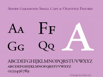 Adobe Garamond Small Caps & Oldstyle Figures 001.003图片样张