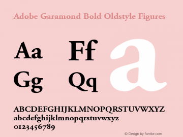 Adobe Garamond Bold Oldstyle Figures 001.002图片样张