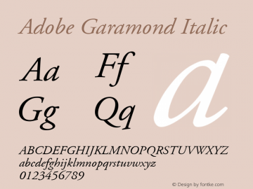 Adobe Garamond Italic 001.003图片样张