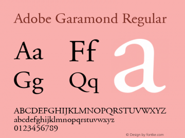 Adobe Garamond Regular 001.003图片样张