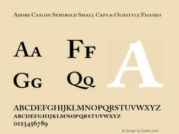 Adobe Caslon Semibold Small Caps & Oldstyle Figures 001.002图片样张