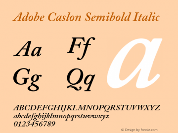 Adobe Caslon Semibold Italic 001.003图片样张
