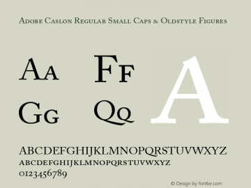 Adobe Caslon Regular Small Caps & Oldstyle Figures 001.002图片样张