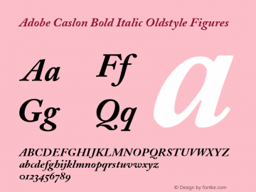 Adobe Caslon Bold Italic Oldstyle Figures 001.002图片样张
