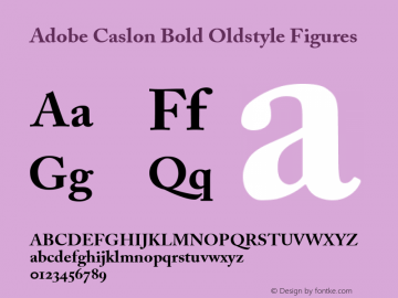 Adobe Caslon Bold Oldstyle Figures 001.002图片样张