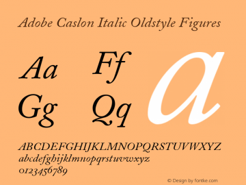 Adobe Caslon Italic Oldstyle Figures 001.002图片样张
