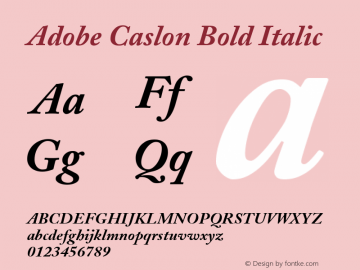 Adobe Caslon Bold Italic 001.003图片样张