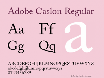 Adobe Caslon Regular 001.003图片样张