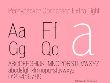 Pennypacker Condensed Extra Light Version 1.002 | web-ttf图片样张