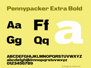 Pennypacker Extra Bold Version 1.002 | web-ttf图片样张