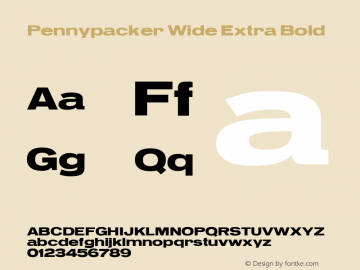 Pennypacker Wide Extra Bold Version 1.002 | web-ttf图片样张