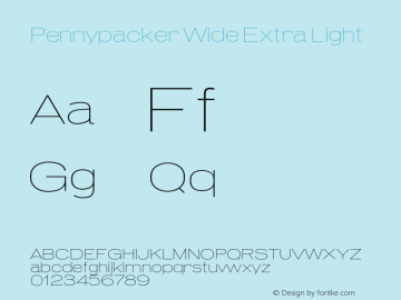 Pennypacker Wide Extra Light Version 1.002 | web-ttf图片样张