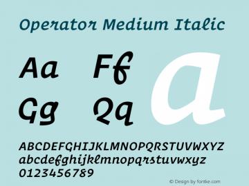 Operator Medium Italic Version 1.200 Pro | web-ttf图片样张