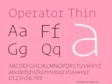 Operator Thin Version 1.200 Pro | web-ttf图片样张