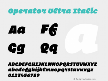 Operator Ultra Italic Version 1.200 Pro | web-ttf图片样张