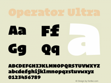 Operator Ultra Version 1.200 Pro | web-ttf图片样张