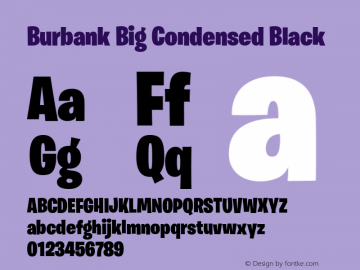 BurbankBigCondensed-Black Version 001.001 2006; ttfautohint (v0.9)图片样张