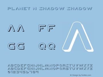 Planet N Shadow Shadow 2 Font Sample