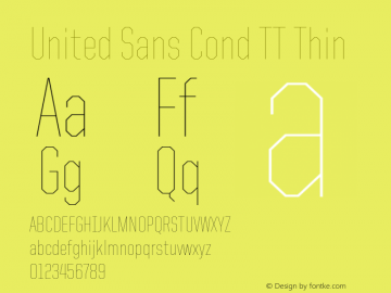 United Sans Cond TT Thin Version 001.001 2006; ttfautohint (v0.96) -l 8 -r 50 -G 200 -x 14 -w 