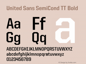 United Sans SemiCond TT Bold Version 001.001 2006图片样张