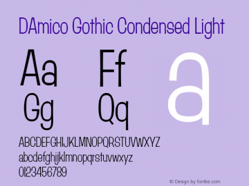 DAmico Gothic Condensed Light Version 1.200;PS 1.001;hotconv 16.6.54;makeotf.lib2.5.65590图片样张