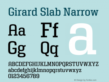 Girard Slab Narrow Medium Version 001.001 2008; ttfautohint (v0.9)图片样张