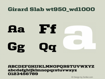 Girard Slab Wide Heavy Version 001.001 2008; ttfautohint (v0.9)图片样张