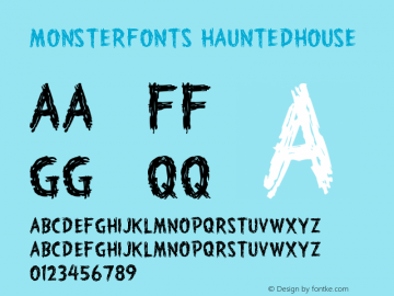 MonsterFonts-HauntedHouse Version 3.001;PS 001.000;hotconv 1.0.38图片样张