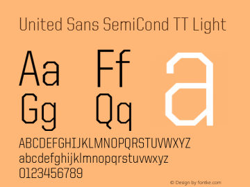 United Sans SemiCond TT Light Version 001.001 2006图片样张