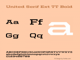 United Serif Ext TT Bold Version 001.001 2006图片样张