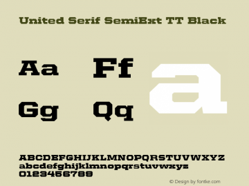 United Serif SemiExt TT Black Version 001.001 2006图片样张