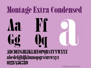 Montage Ex Condensed Version 1.001; XYZ Type Webfont图片样张