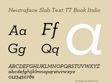 NeutrafaceSlabTextTT-BookItalic Version 001.000 2009图片样张