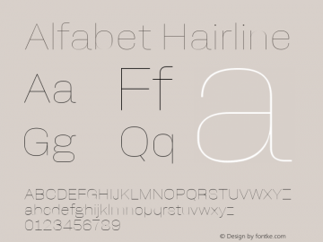 Alfabet Hairline Version 2.000;hotconv 1.0.109;makeotfexe 2.5.65596图片样张