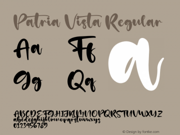 Patria Vista Version 1.00;August 18, 2021;FontCreator 13.0.0.2683 64-bit图片样张