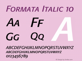 Formata-Italic10 Version 001.000图片样张