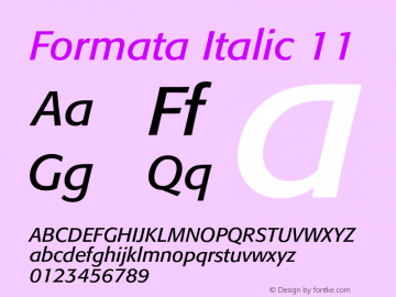 Formata-Italic11 Version 001.001图片样张