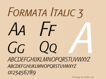 Formata-Italic3 Version 001.000图片样张