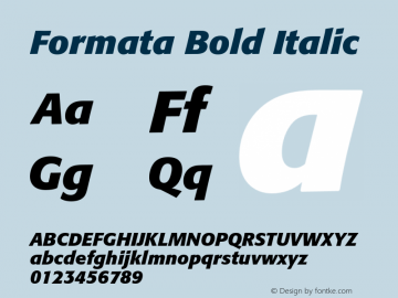Formata-BoldItalic Version 001.001图片样张
