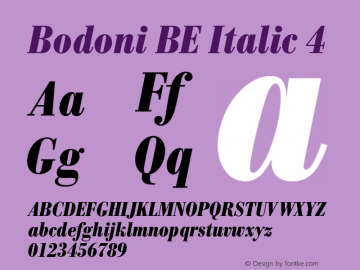 BodoniBE-Italic4 Version 001.000图片样张