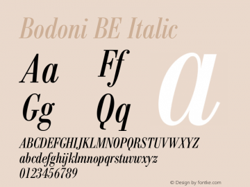 BodoniBE-Italic8 Version 001.000图片样张