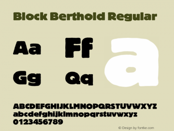 BlockBerthold-Regular4 Version 001.000图片样张