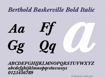 BaskervilleBE-MediumItalic Version 001.000图片样张