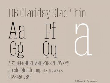 DB Clariday Slab Thin Version 1.000 | web-ttf图片样张