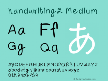 handwriting2 Version 001.000图片样张