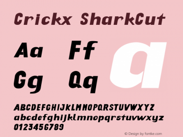 Crickx SharkCut Version 001.000 Font Sample